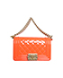 Small Boy Bag, &pound;2,075, Handbags, Orange, Patent Leather, Front view